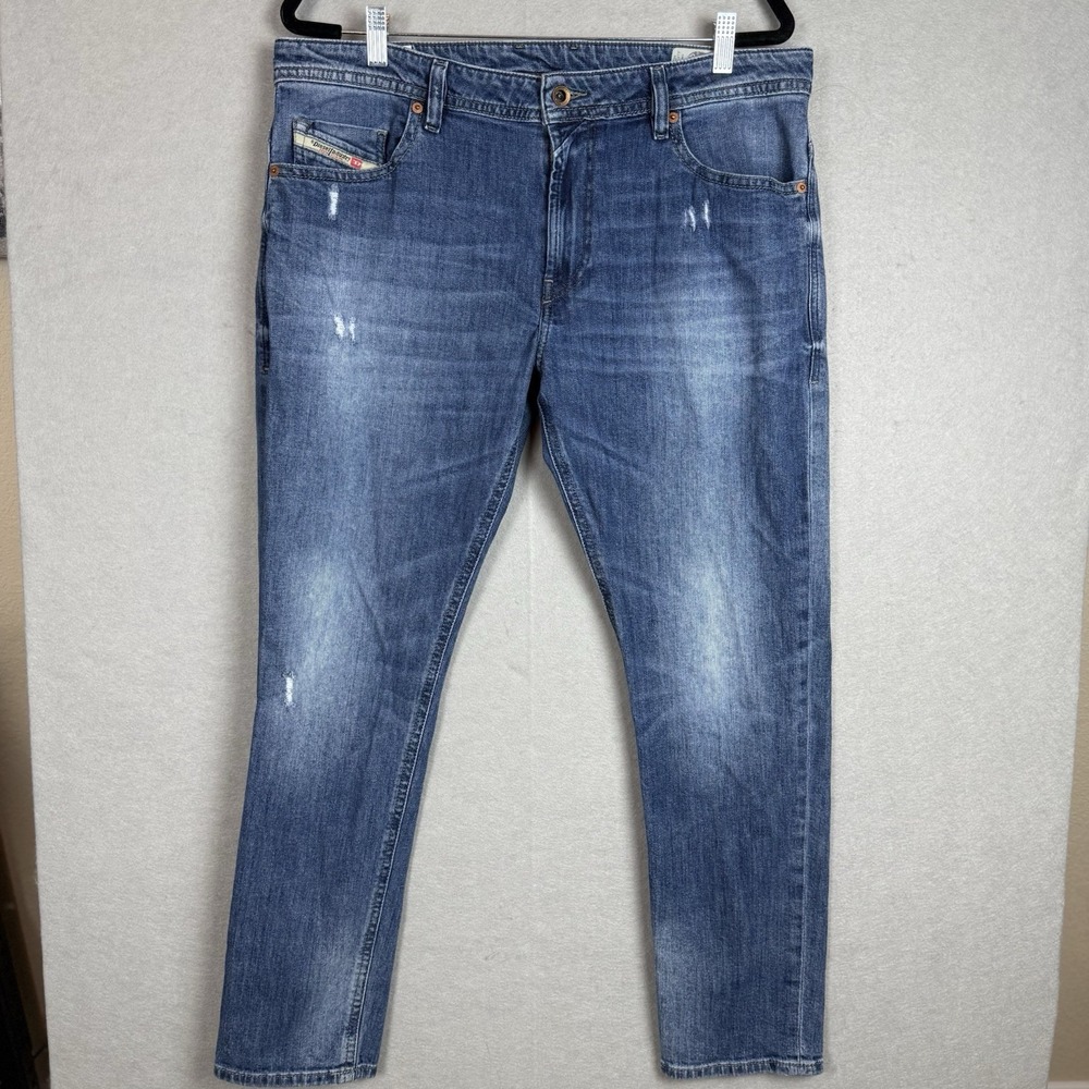Mens Diesel THOMMER-C‎ RC48D Stretch Slim Distressed Blue Jeans W36 L30